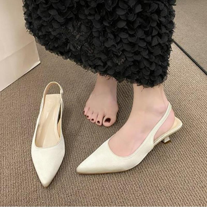 Модная обувь на высоком каблуке Женские туфли-лодочки Новые босоножки-стилет Острый носок Неглубокий вырез Черные туфли на каблуке Вечерняя обувь Большой размер 32-43