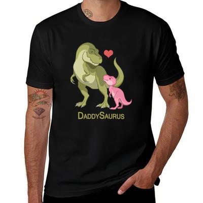 Футболка DaddySaurus T-Rex Папа и Малышка Динозавры лето 2025 Блузка новые подарки и футболки мужская одежда
