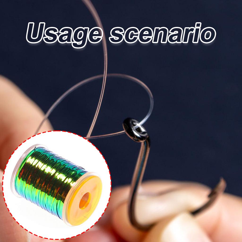 Плоская павлинья мишурная катушка для вязания мушек Плоская металлическая мишура для вязания мушек Морская вспышка Материалы для вязания мушек Простые в использовании