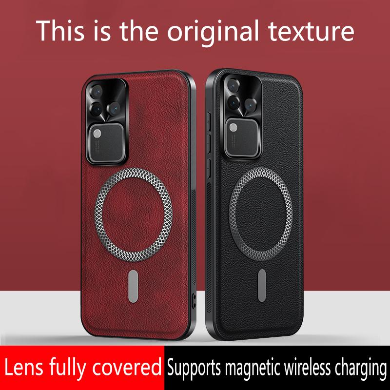 Для Vivo S18 Pro V30 Pro Чехол Магнитный Элегантный Кожаный Износостойкий Объектив Полностью Закрытый Нескользящий Защита Края Рамка