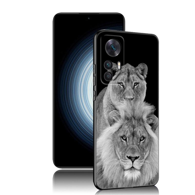 Силиконовый чехол для телефона Animal Lion Black для Xiaomi Redmi 7A 8A 9A 10A 11A 9C 10C 12C 13C 11 Prime A1 A2 Plus 12 4G Note 9T 12R