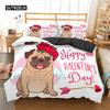 Cute Animal Bedding Set Cartoon Pug Dog Duvet Cover Sets Kids Comforter Cover Queen King Twin Single Size Polyester Quilt Cover