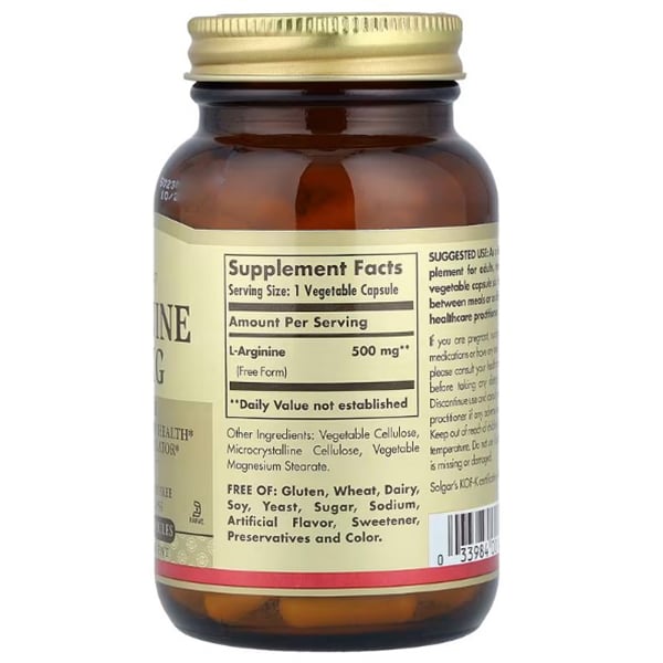 Л Аргинин, L-Arginine 500 , Solgar  100вегкапс (27313016)