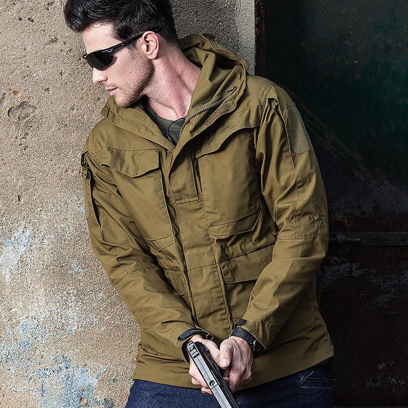 Jacket Camouflage Jacket Men's Trench Coat Autumn Winter Windbreaker Clothes Hooded Army Field Jacket