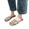Retro Slippers Female Flat Bottom One Word New Summer Beach Sandals Slippers