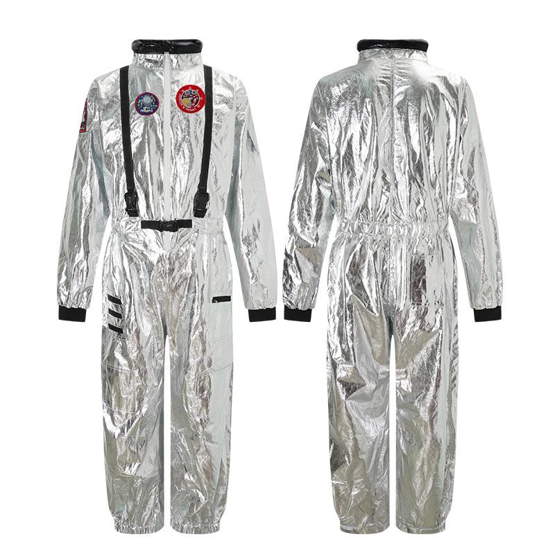 Halloween Astronaut Costume Jumpsuit Cosplay Outfit Space Suit Carnival Party Space-themed Performance Costume Bodysuit Outfit