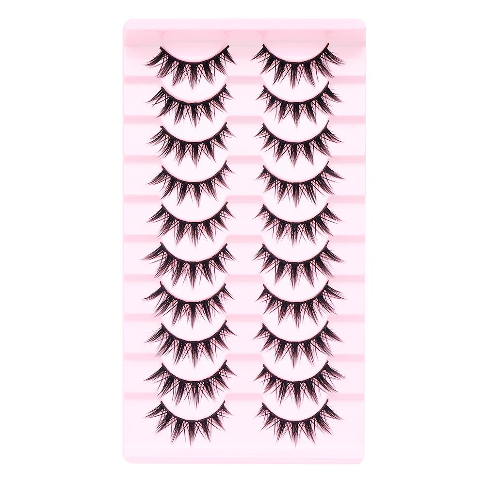 Dense Black False Eyelashes - Natural, Full Strip for Cosplay/Comic, Ideal for Beginners and Cross-Border Styles.