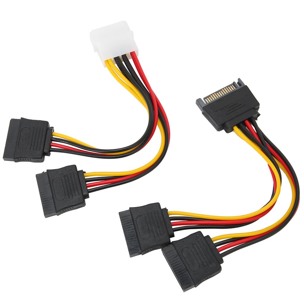 2 шт. Кабель питания жесткого диска 4-контактный IDE 15-контактный SATA Male на 2 Female распределительный кабель-адаптер