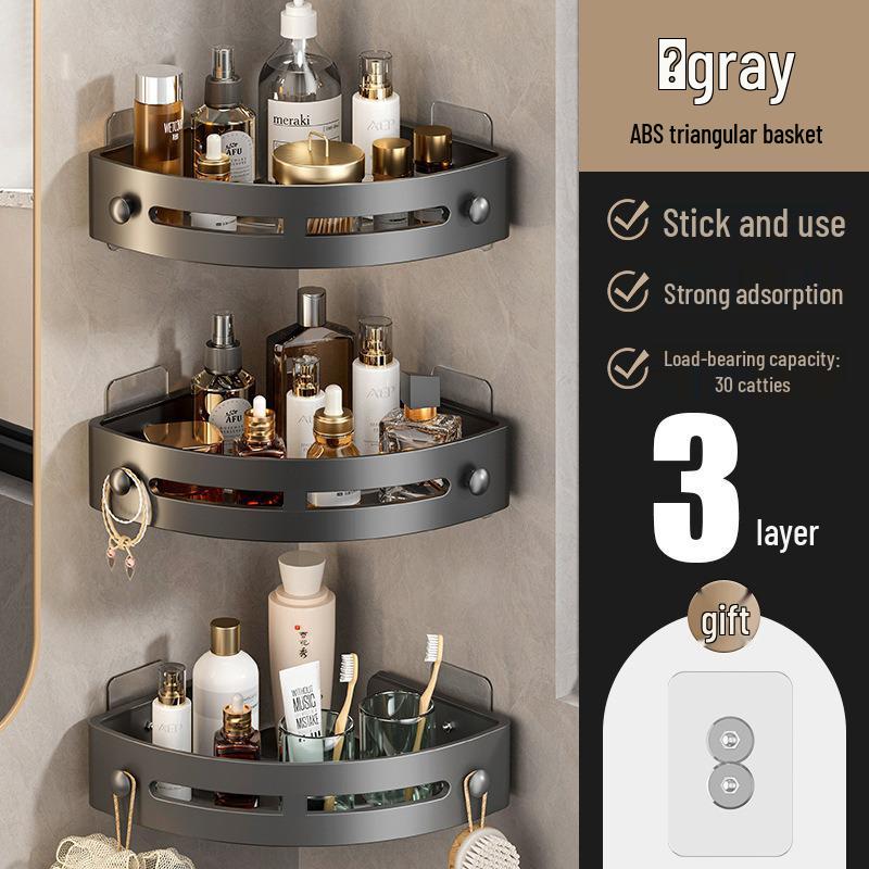 Угловая полка для ванной и держатель для полотенец без сверления