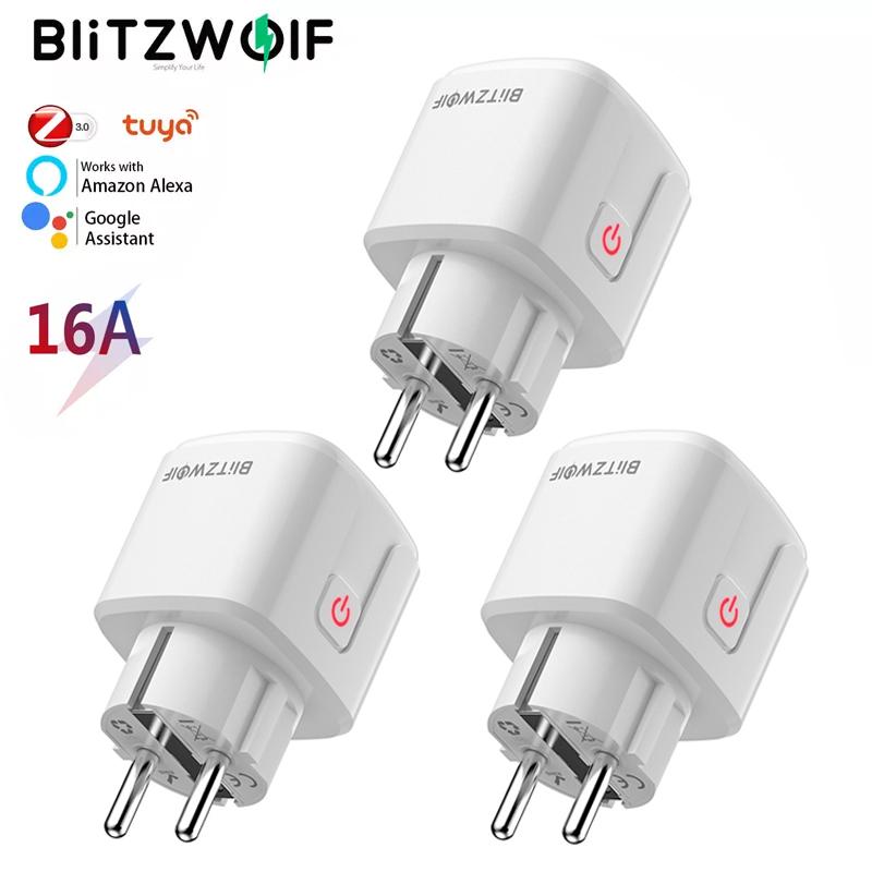 Bw-shp15 Zigbee 3.0 16a Умная розетка 3680 Вт Европейская розетка Приложение Удаленный таймер Монитор энергии Работа с Alexa