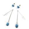 [N3720] - 2 Pairs of Blue 'Mineralia' Earrings