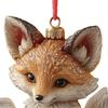 Cute Forest Fox/Raccoon Reading Ornament 2D Flat Acrylic Christmas Ornaments Woodland