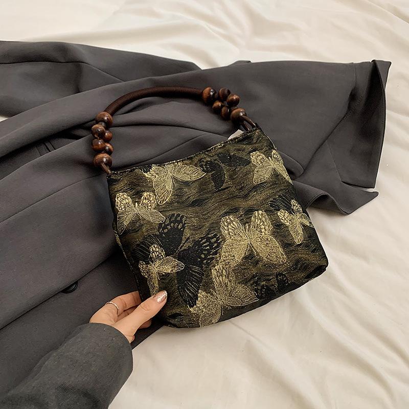 Underarm Bag Tote Bag Women's 2025 New Literary Embroidery Shoulder Bag