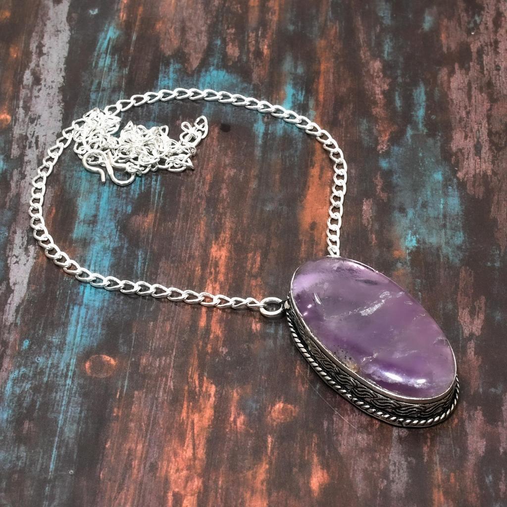 Великолепный шалфей, аметист, драгоценный камень, ювелирное изделие из стерлингового серебра 925 пробы, ожерелье ручной работы