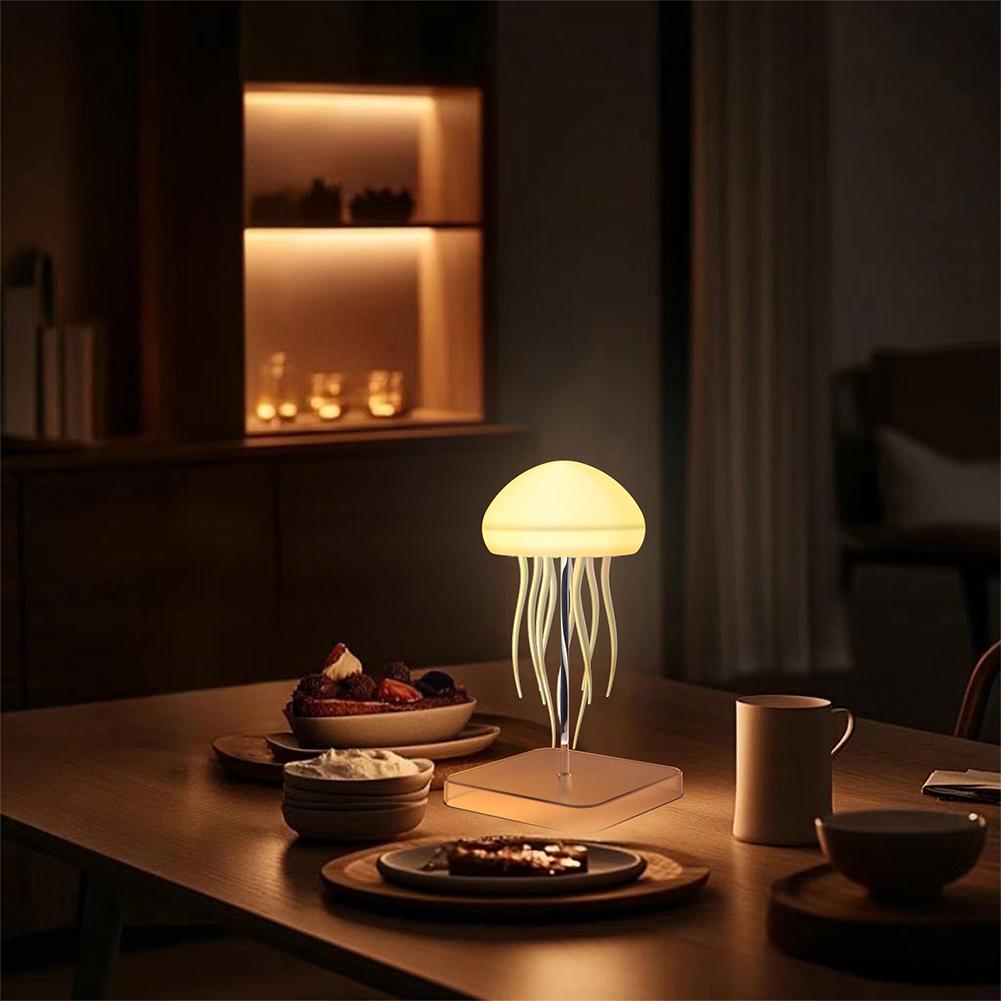 Upgrade Voice Control Dancing Jellyfish Lamp with Remote Control Rechanging Table Night Light Color Changing Atmosphere Light Birthday Christmas Gift