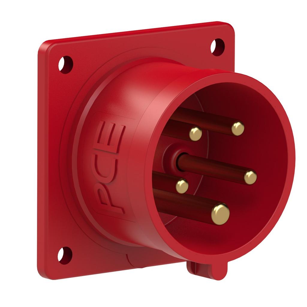 Straight panel plug 16A 400V 3P+Z+N IP44