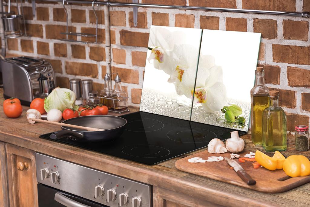 СТЕКЛЯННАЯ ЗАЩИТНАЯ ПАНЕЛЬ ДЛЯ КУХНИ 2x35x52 ОРХИДЕЯ