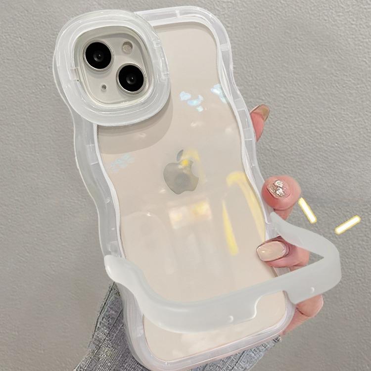 Подходит для чехла для мобильного телефона Apple 15 IPhone 13pm Простой чистый чехол 14 Волнистый край Невидимый двойной кронштейн 12/11 Мягкий
