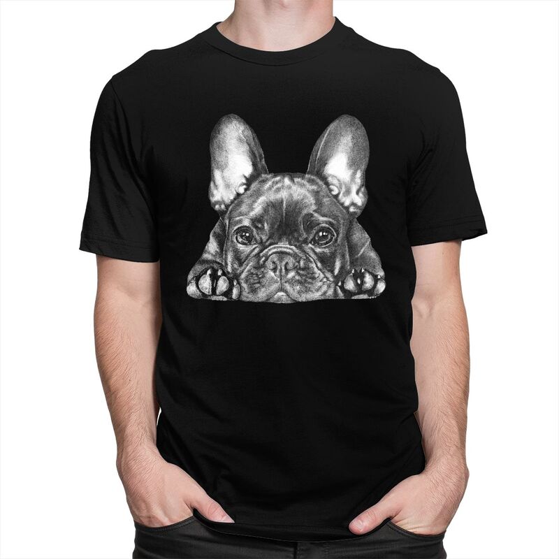 Мужская футболка с принтом французского бульдога Frenchie 100% хлопок Повседневная футболка Уличная футболка