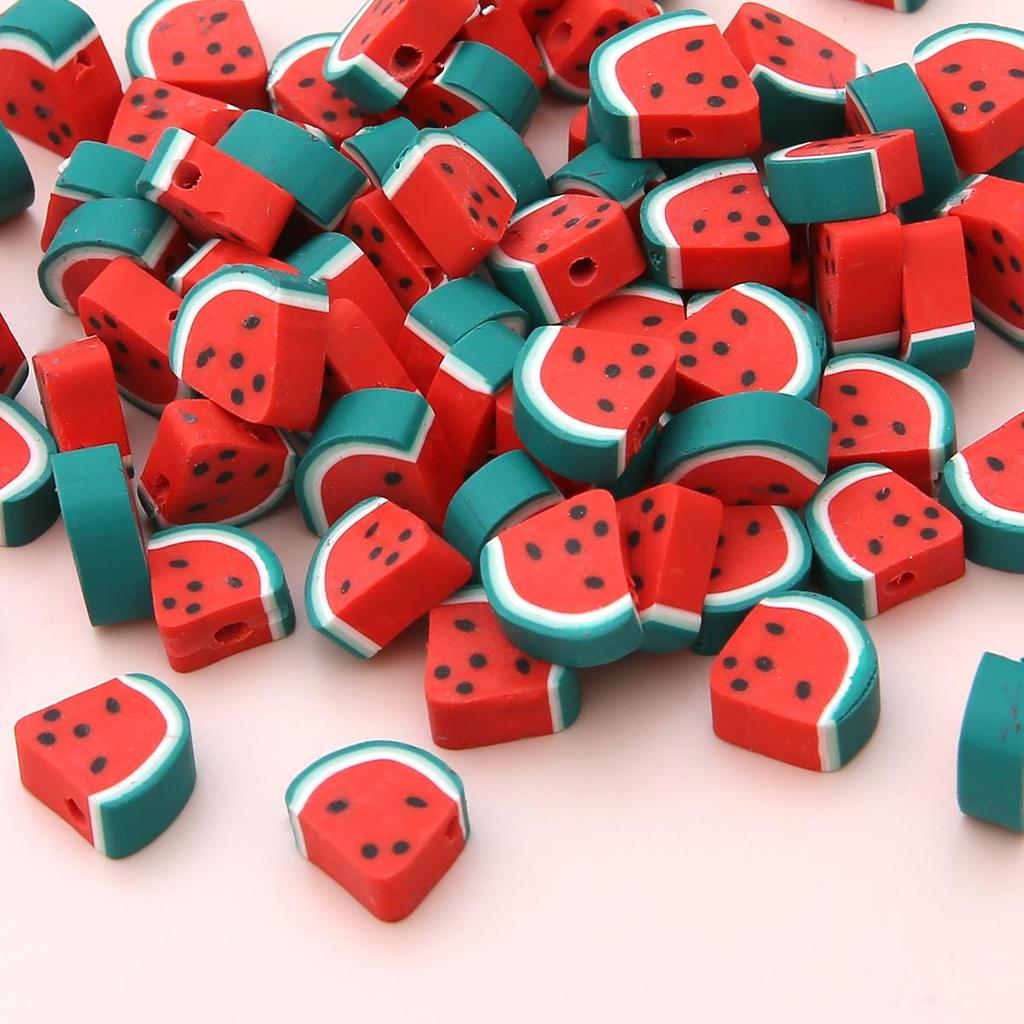 1000Pcs Mixed Color Fruit Style Polymer Clay Spacer Beads For Jewelry Making