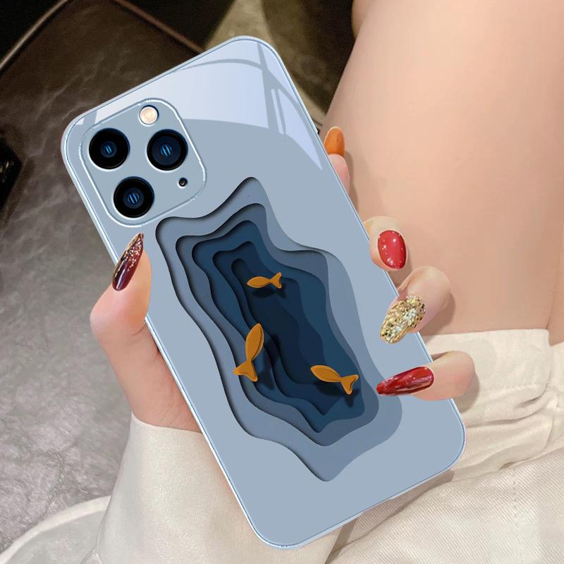 Луна и астронавты для iPhone 16 Pro Max 15 Pro 14 13 12 Mini 11 XS M Ax XR 7 8 Plu SE 2022 Чехол для телефона из закаленного стекла