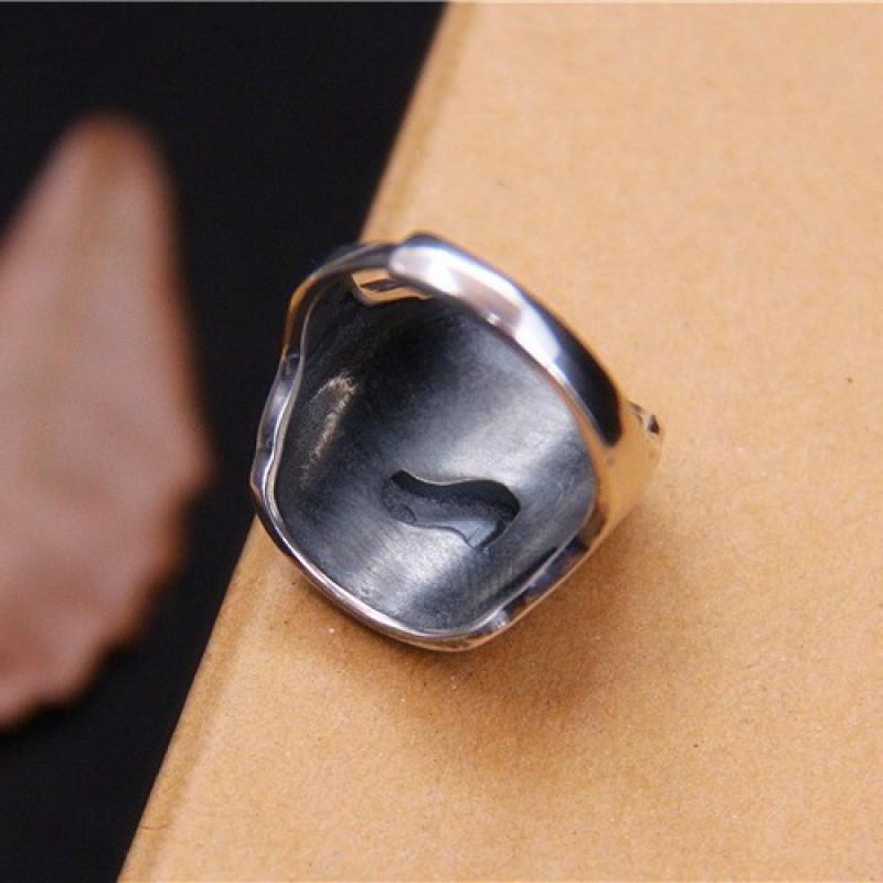 Adjustable Vintage Style Qilin Lucky Beast Ring In Sterling Men Women