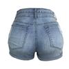 Женские модные эластичные джинсовые шорты с высокой талией и керлингом, женские шорты