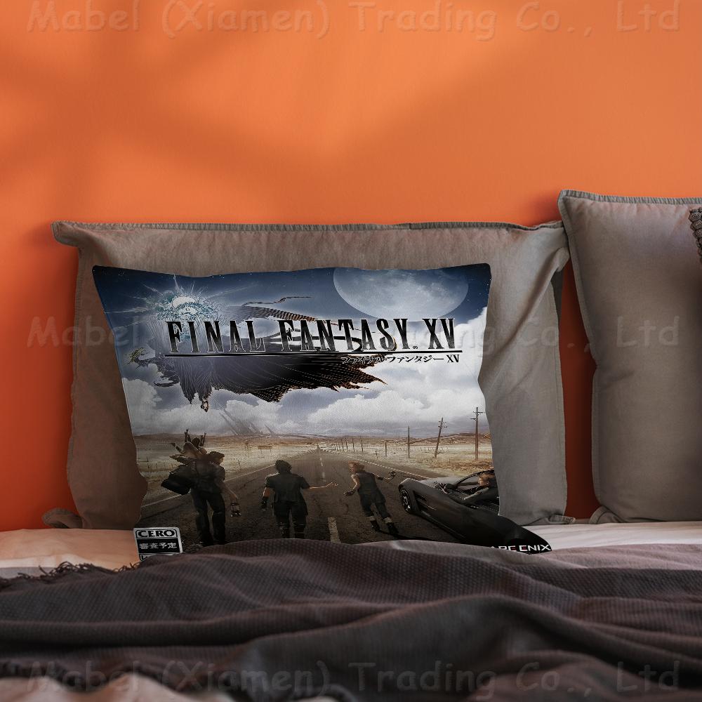 F-Final-F-Fantasy Pillow Covers Cartoon Sofa Decorative Home Double-sided Printing Short Plush Cute Cushion Cover