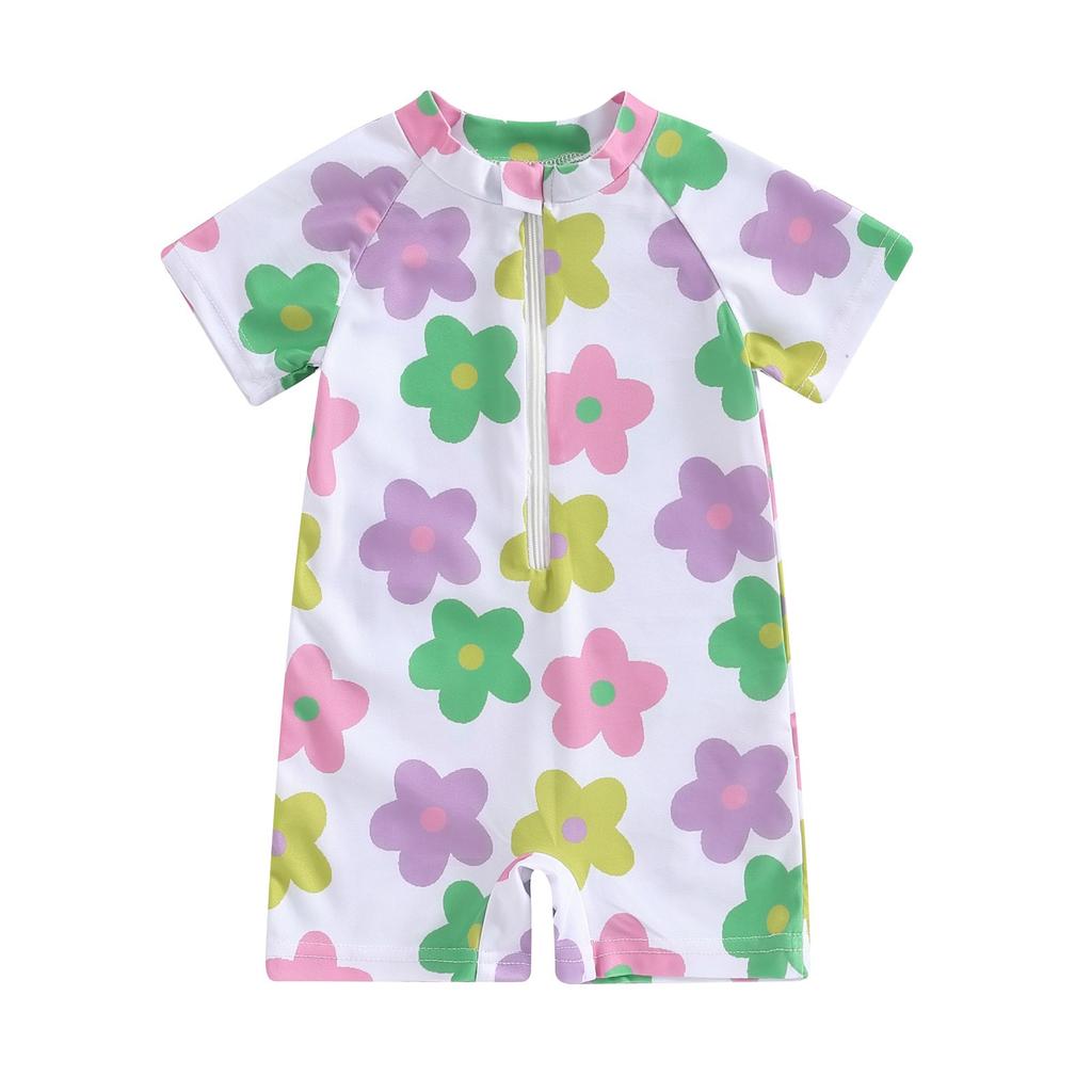 Children's Color-blocked Hollow One-piece Swimsuit