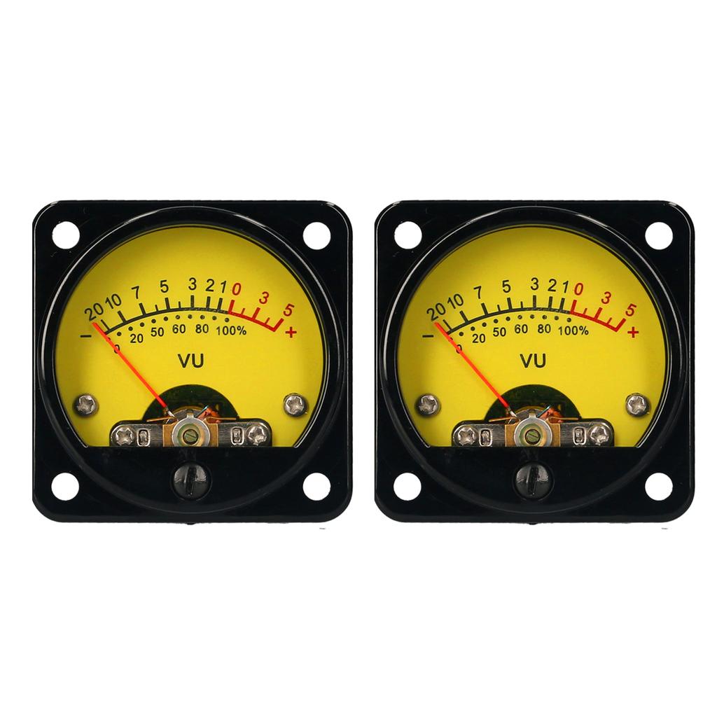 VU Meter 2 Pcs Power Amplifier Portable DB Meter High Precision VU Meter with White Backlight Sound