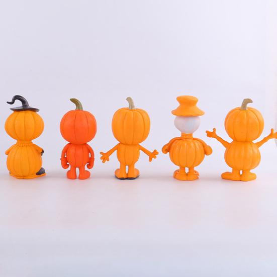 Pumpkin Man Figurine Halloween Pumpkin Decoration Resin Spooky Pumpkin Sculpture for Outdoor Indoor Table Mantel Decoration