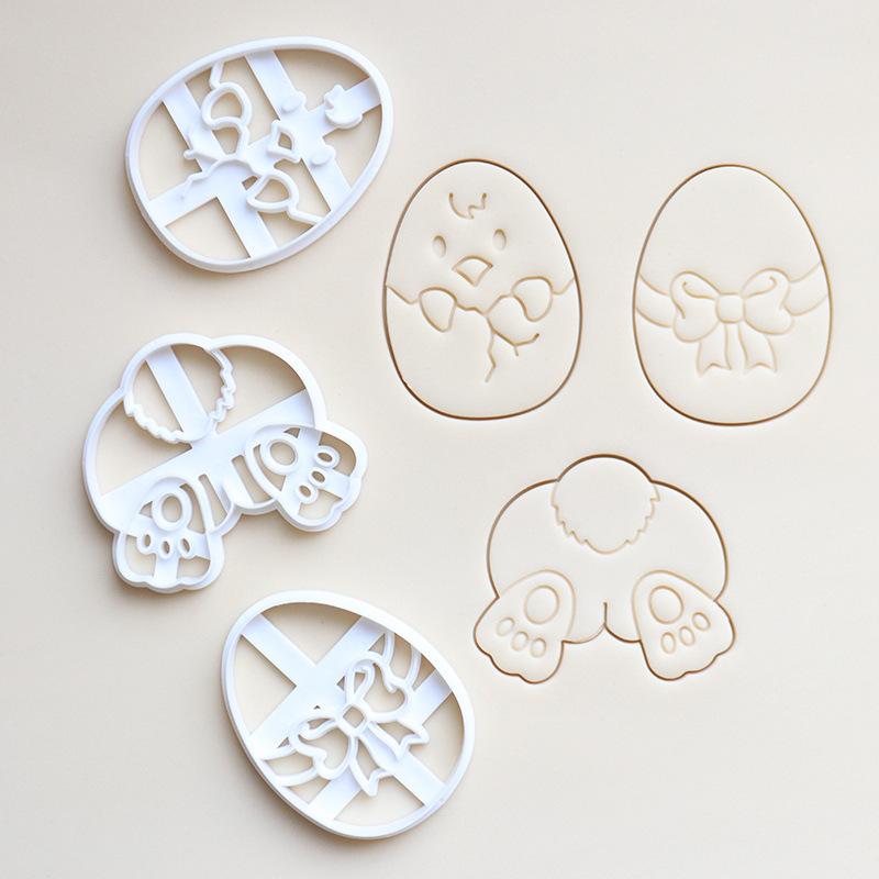 Easter Cookie Cutter Rabbit Mold Stamp Kids Easter Party Bunny Embosser Biscuit Mold Baking Tool Easter Decorations Supplies