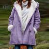 Женское осенне-зимнее пальто с капюшоном из мягкого плюша с длинным рукавом, толстое средней длины, ветрозащитное, морозостойкие пуговицы, свободные карманы, женская куртка