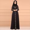 New Party Elegant Muslim Women Long Sleeve Dubai Kaftan Maxi Dress Printed Long Sleeve Maxi Dress Without Hijab