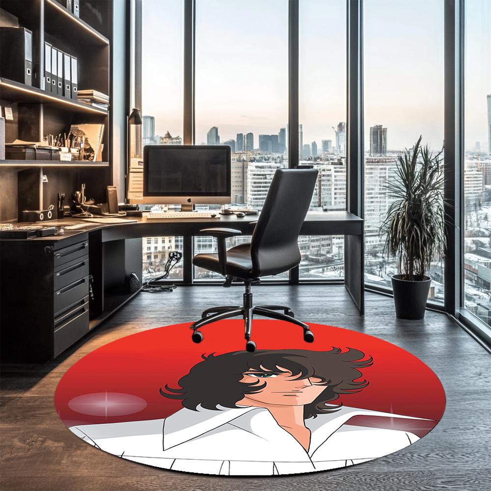 The Rose of Versailles Printed Round Rug Carpet Chair Rug Area Rug Entryway Doormats,for Office Chair Living Room Bedroom Kitchen Room.