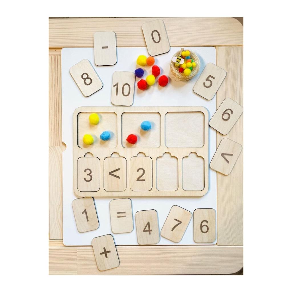Деревянная счетная доска — математическая доска в стиле Монтессори — деревянный образовательный инструмент — школьная учебная деятельность
