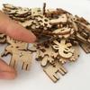 50PCS Hollow Wood Pieces Embellishments Vintage Christmas Unfinished Wood Ornament Decorative Accessories for DIY Scrapbooking Handmade Crafts