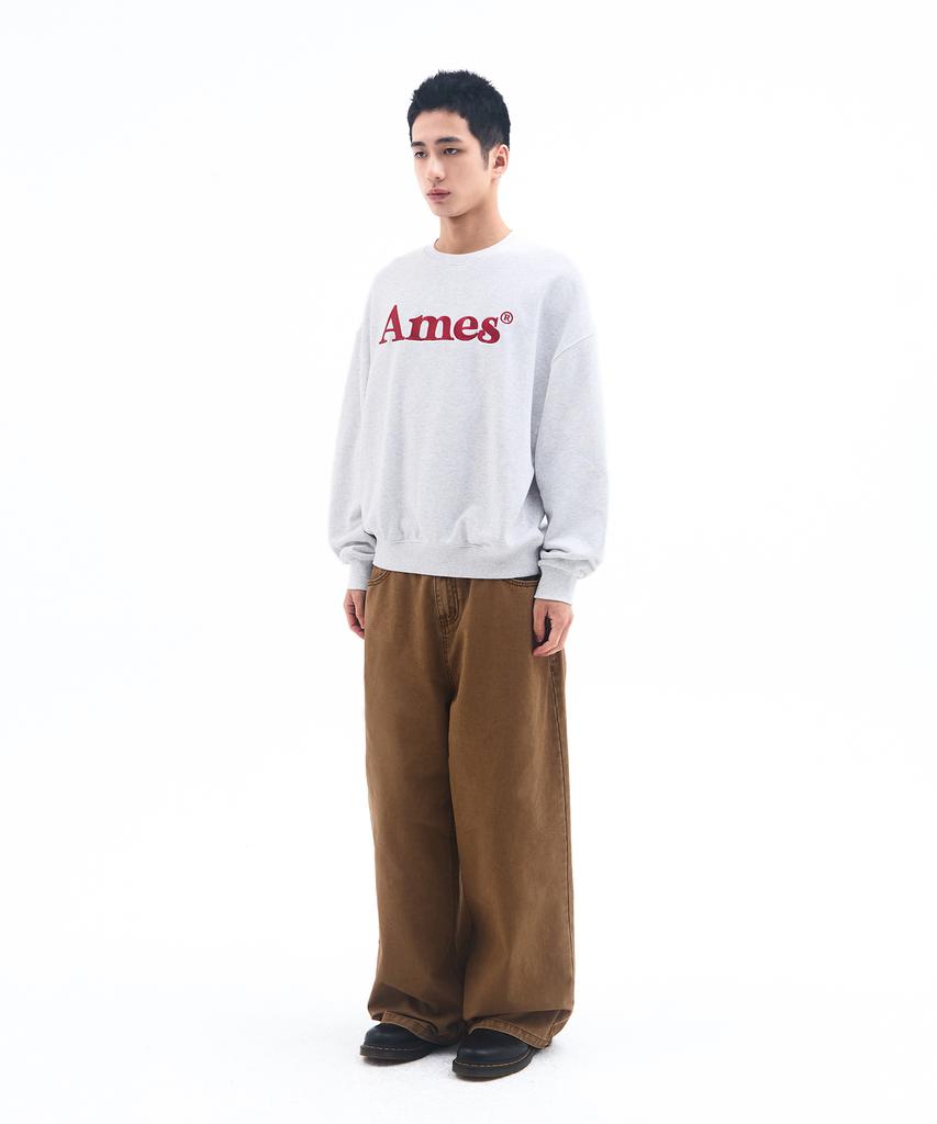 AMES-WORLDWIDE Basic Logo Sweatshirt Light Gray