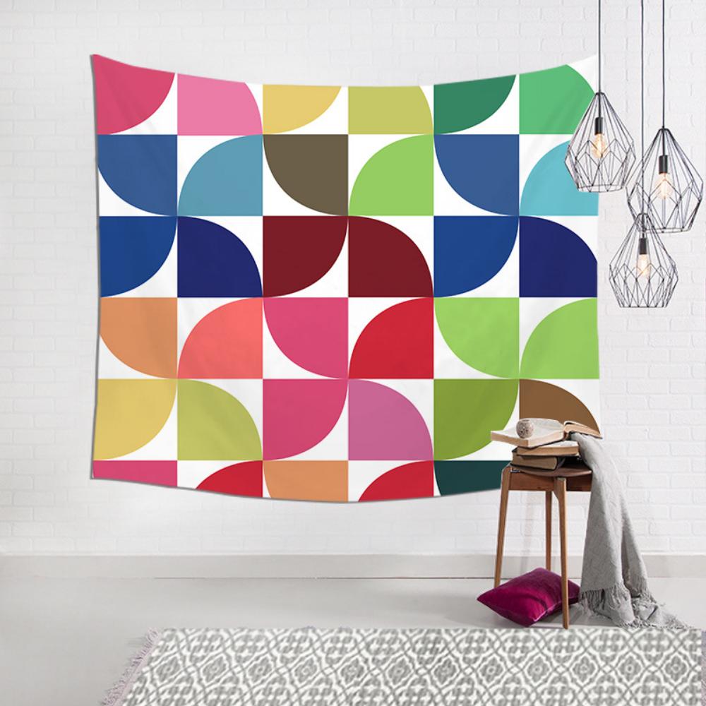 Декоративная живопись, Геометрический абстрактный гобелен, Гостиная, Спальня, Настенная ткань, Фоновая ткань для комнаты, Настенный ковер, Подвесная ткань