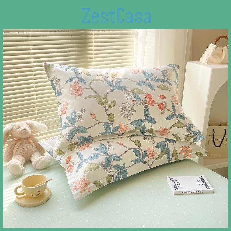 Cotton 100 Set Pillow Pure Cotton Pillowcase Pair Single Size 48cm X 74cm