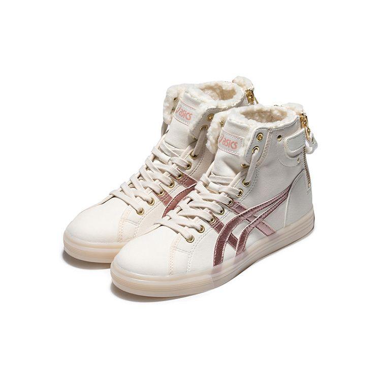 Asics Кеды Double Clutch Fleece Ретро Прочные Дышащие Высокие Женские Кеды для Скейтбординга Белый Платиновый 1202A078-100