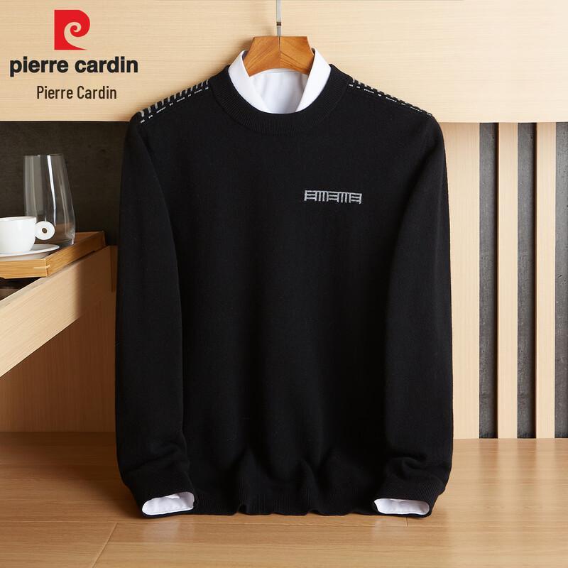 Pierre Cardin Мужской джемпер с круглым вырезом, жаккардовый, 100% шерсть