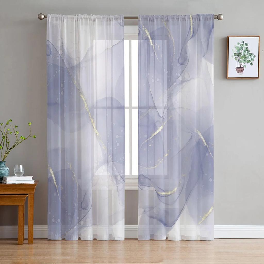 Тюлевые шторы с мраморной линией для гостиной, спальни, вуаль, прозрачная занавеска, оконный домашний декор, шторы