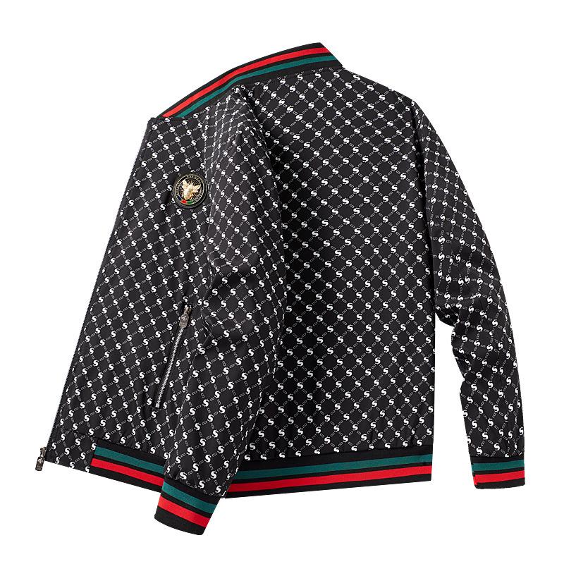 Европейская роскошная мужская куртка с принтом букв и бейсбольным воротником, бестселлер 2025