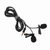 Black Double Head Lavalier Lapel Microphone No Driver Installation Required Lapel Collar Clip Mic