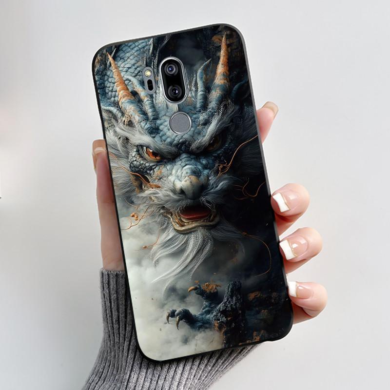 Casing For LG G7 ThinQ Case G710EM Luxury Dragon Cute Cool Boys Girls Soft TPU Black Silicone Matte Bumper LG G7ThinQ Back Cover