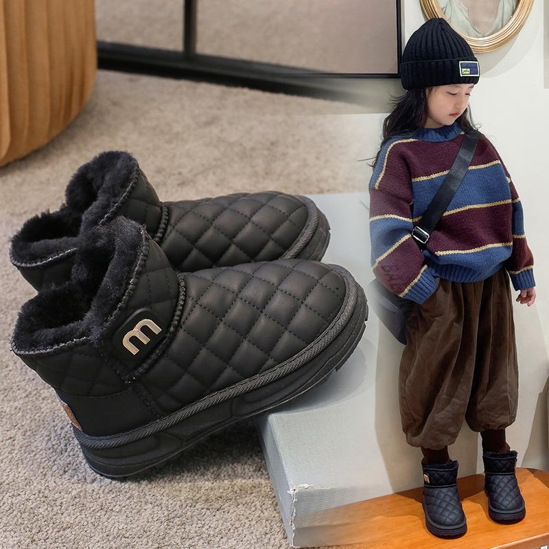 Korean Version of Fashion Children's Snow Boots Winter New Short Boots Piled Thickened Cotton Boots Snow Cotton