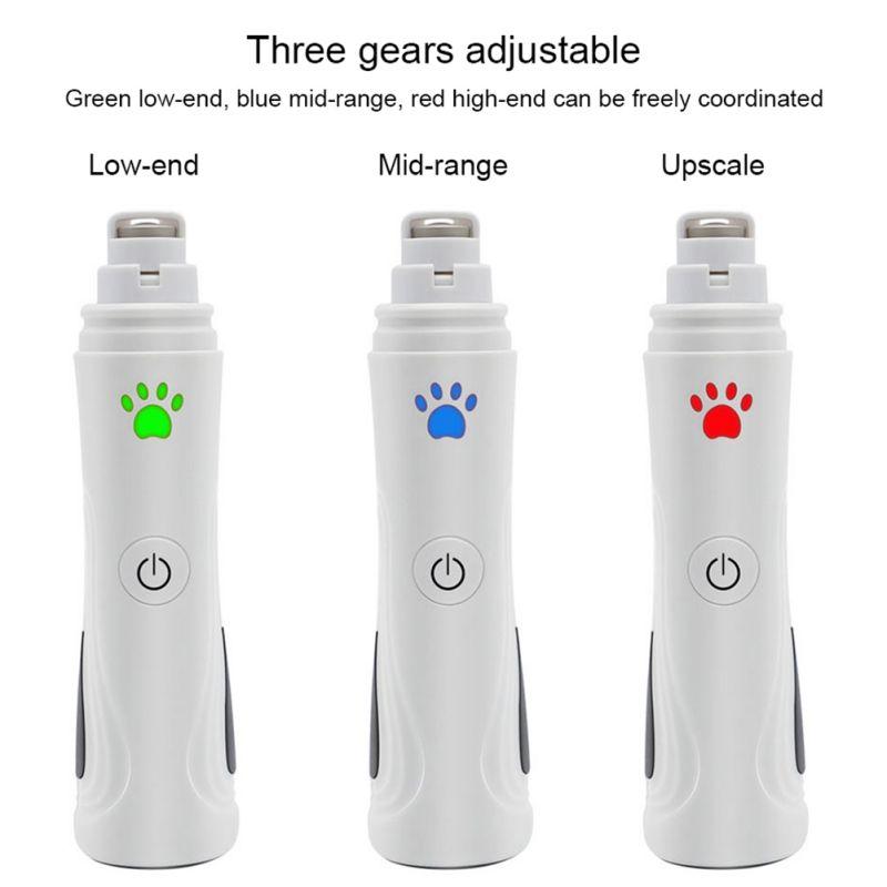 Светодиодная перезаряжаемая шлифовальная машинка для ногтей для собак, безболезненная USB электрическая машинка для стрижки ногтей с кошачьими лапами, триммер для ухода за волосами, пилка