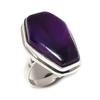 Кольцо из серебра 925 пробы с натуральным фиолетовым лабрадоритом, размер 9 p7S07