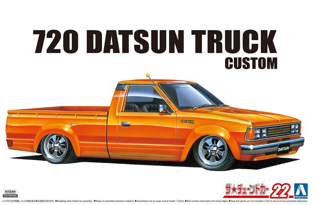 Aoshima Bunka Kyozai Серия 'Тюнингованные Автомобили' 22 Nissan 720 Datsun Truck Кастомный 1982 Пластиковая Модель в Наборе 1/24 №
